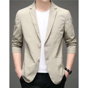 High-end seamless men's casual suit, spring and autumn winter jacket, no-iron woolen warm business jacket